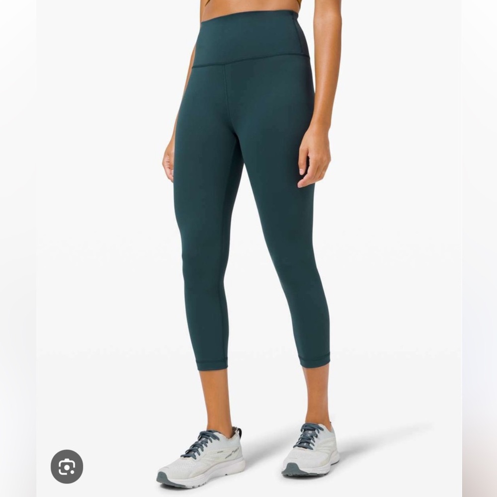 Lululemon Wunder Train high rise tight 21” Teal like new